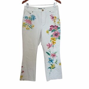 Ralph Lauren•Vintage Floral Wide Leg Cotton Jeans